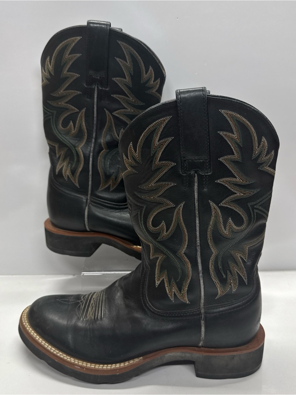 Ariat Boot Men's Size 7.5 D Black Brown Leather Cowboy Western Pull On 39901